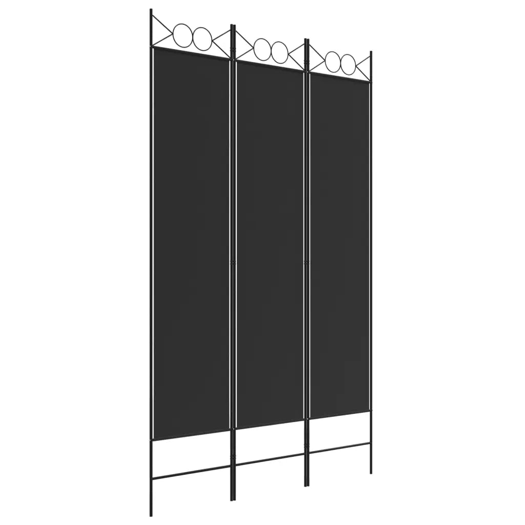 Divisorio a 3 Pannelli Nero 120x200 cm in Tessuto cod mxl 73713