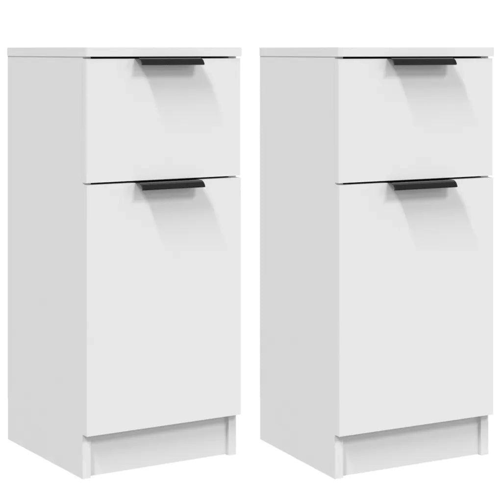 Credenze 2 pz Bianche 30x30x70 cm in Legno Multistrato 811116