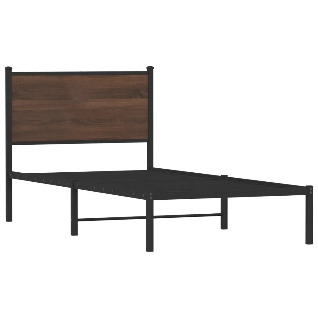 Giroletto senza Materasso in Metallo Rovere Marrone 90x190 cm