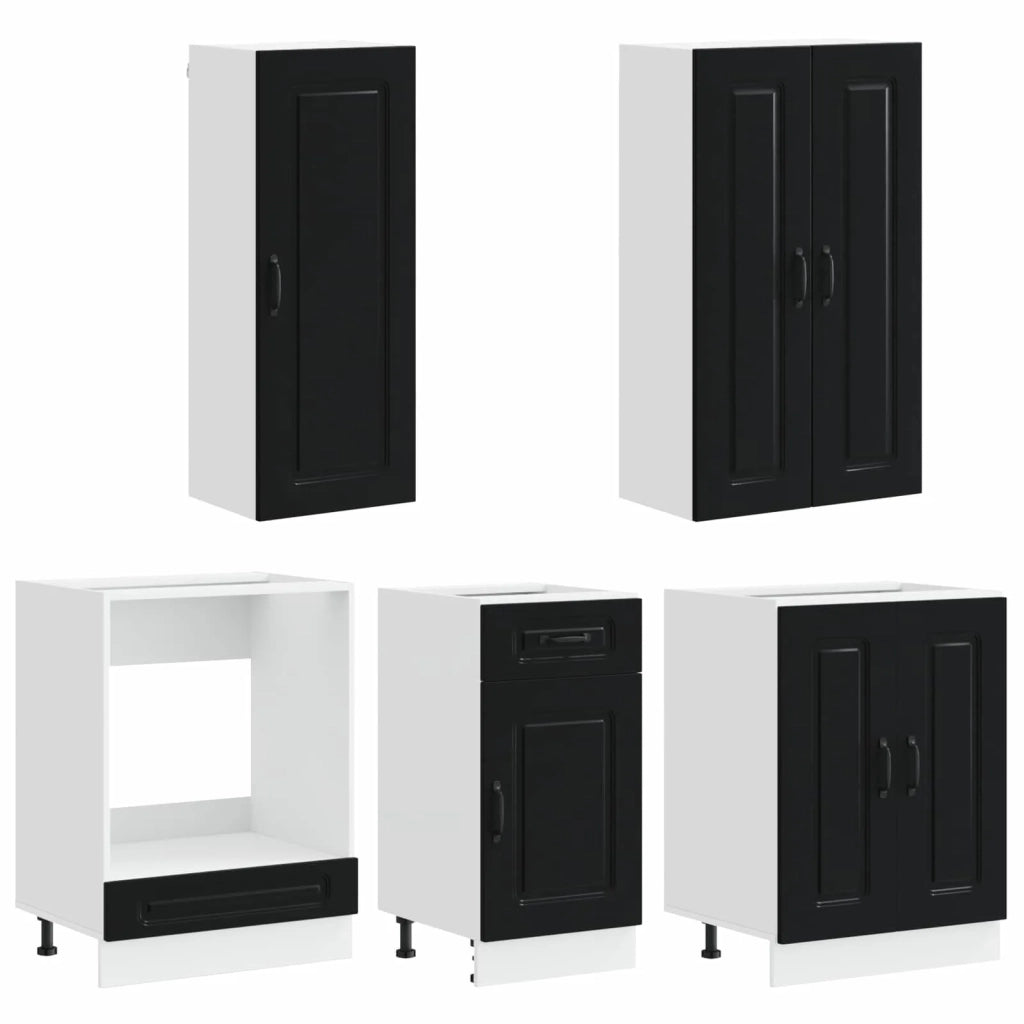 Unità Cucina KALMAR 5 pz Nero Legno ingegnerizzato 3438246