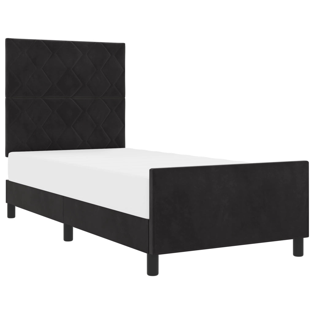 Struttura Letto  Nera 100x200 cm in Velluto