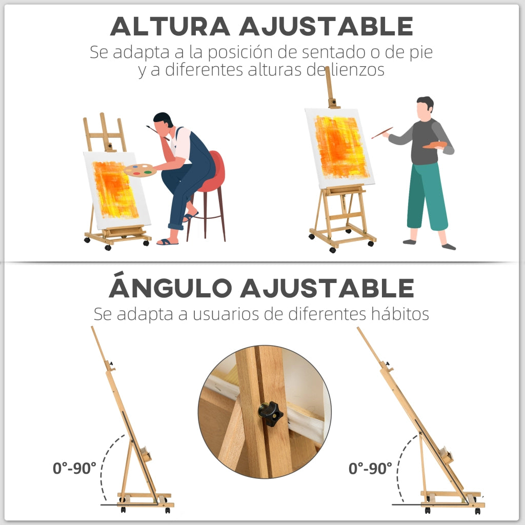 Tavolo da Pittura Pieghevole ¨C Zephmum ¨C Legno Naturale 238 cm