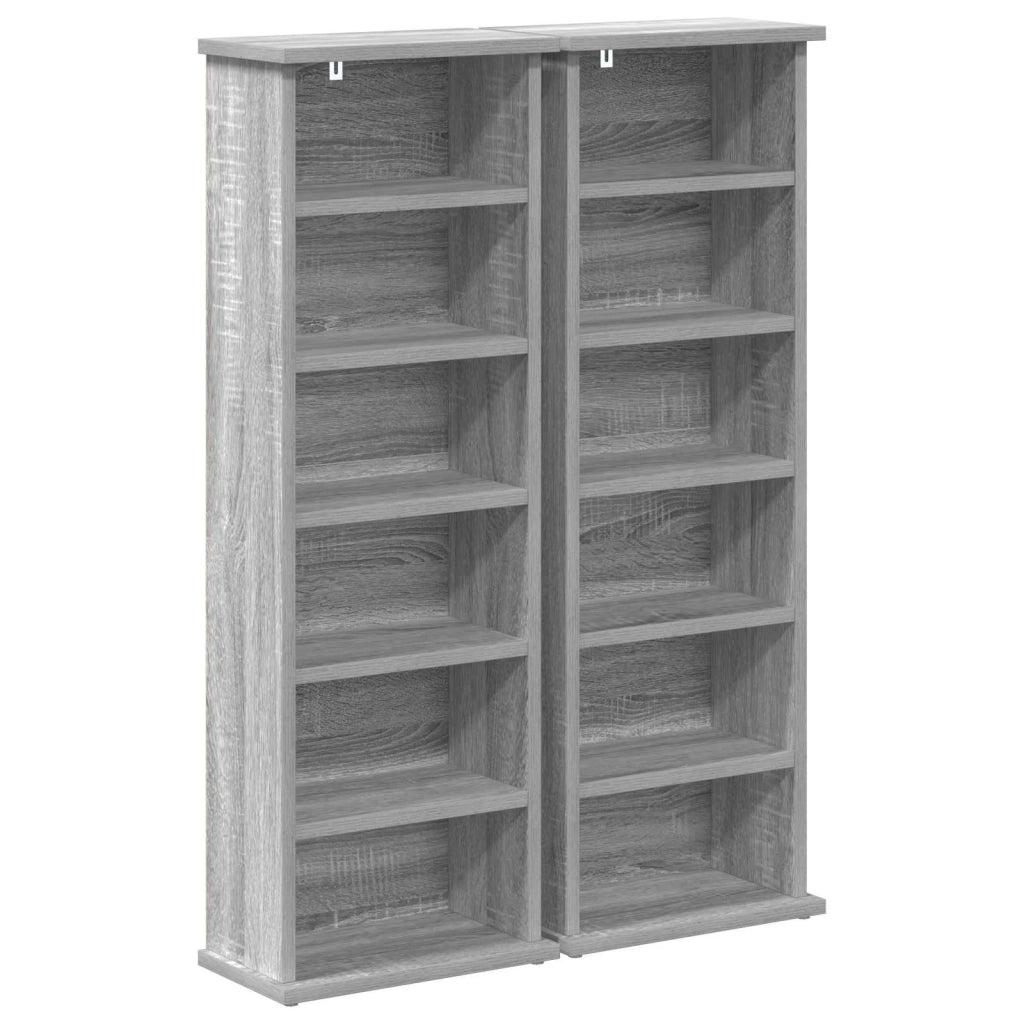 Mobile per CD 2 pz Sonoma grigio 60 x 17 x 92 cm 8012757
