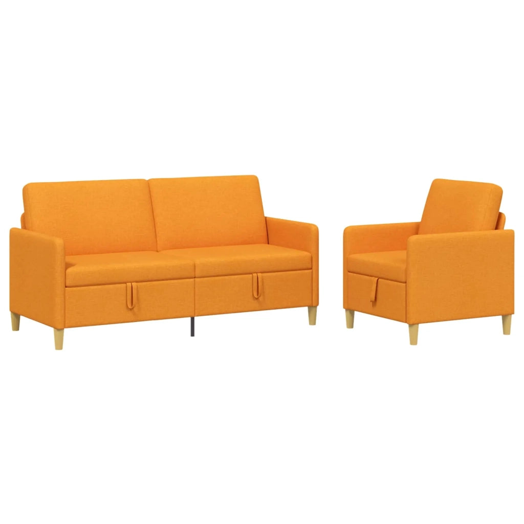 Set di Divani con Storage 2 pcs Giallo Scuro Poliestere 3429213