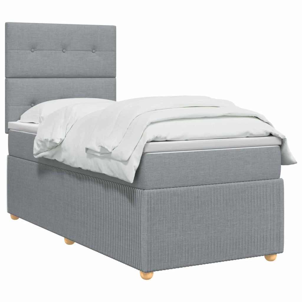 Letto box spring con materasso Grigio Chiaro 80 x 200 cm 3454263