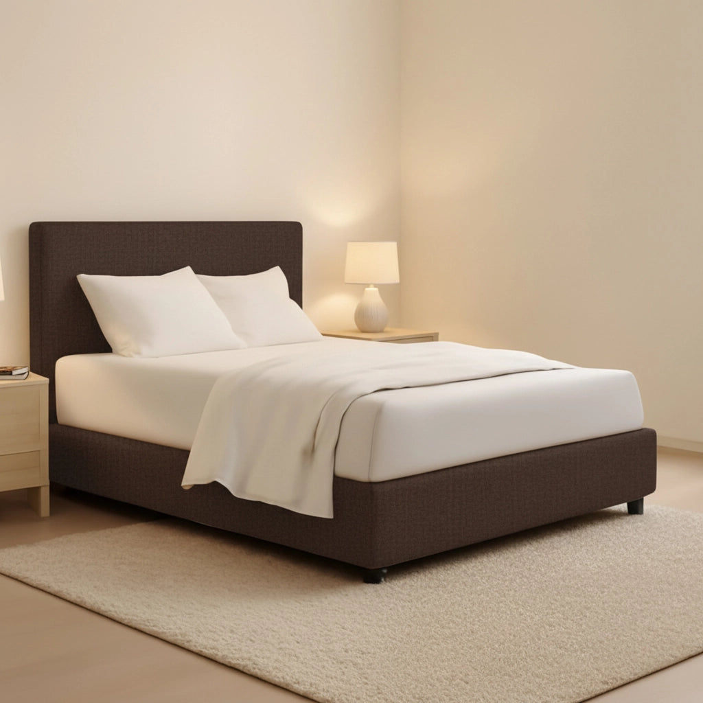 Lichfield, Letto Matrimoniale Sfoderabile Made in Italy, Marrone