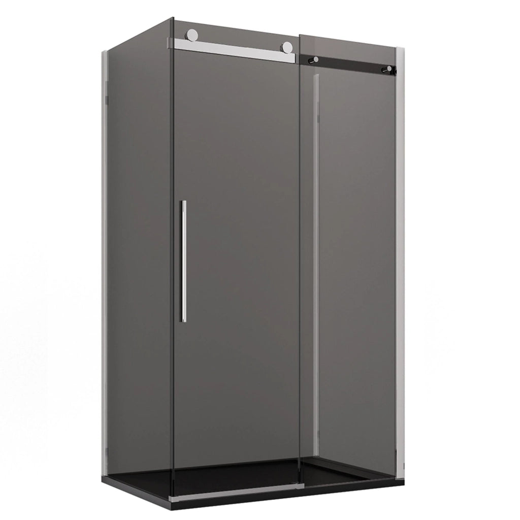 Box Doccia 3 Lati 80x100x80 cm 1 Anta Scorrevole in Cristallo Fumè 8mm H195 Bonussi Alina