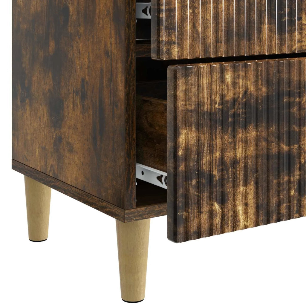 Armadio da Notte con cassetto Rovere Fumo 62 x 34,5 x 48 cm