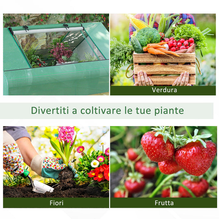 Serra da Giardino 180x140x80 cm in Acciaio con Rivestimento Verde