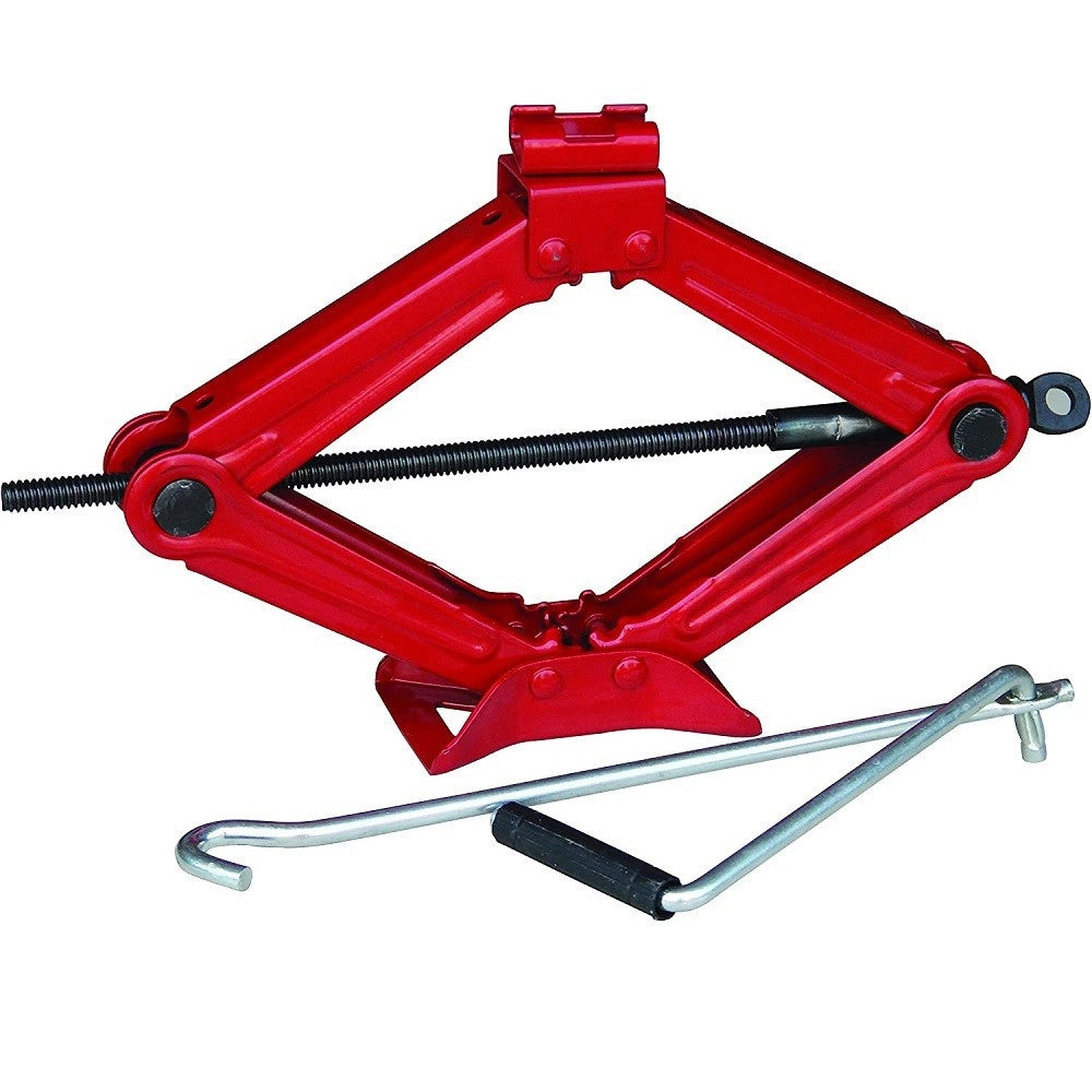 Trade Shop - Cric Crick A Pantografo Per Auto Camion Caravan Sollevamento Da 1,5t 1500kg Red -