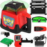 Laser a distanza - Misuratore di distanza - Laser per la costruzione - Laser a lama - Laser rotativo - Laser livellatore automatico - Scanning a 360° - 500 m - Laser verde - Incluso stativo - Modello rosso