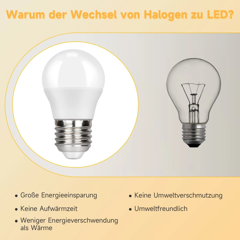 ZMH Lampadina Set di 6 LED E27 Bianca 5W 3000K Lampadina Bianca Calda Lampada a Risparmio Energetico Senza Sfarfallio