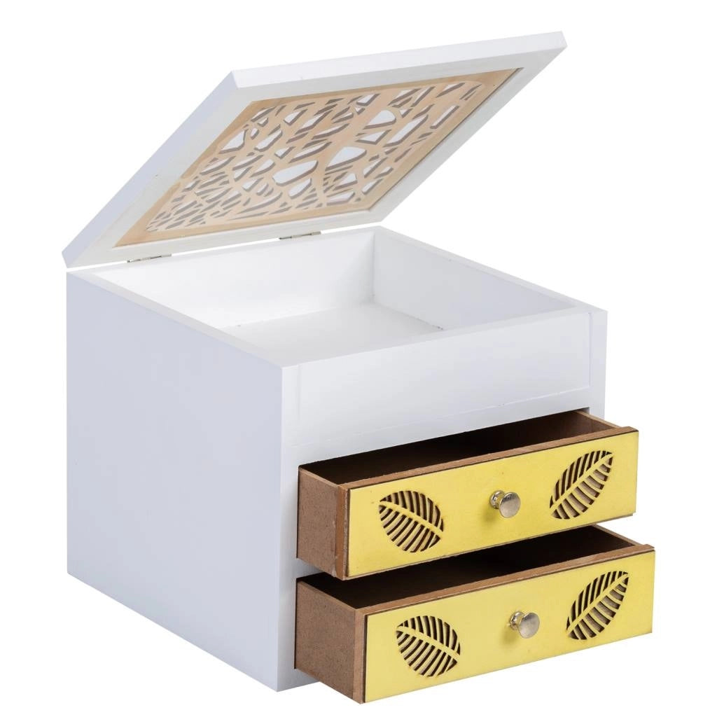 Portagioie in legno bianco 18x18x16h