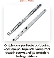 Ladegeleider in acciaio per montaggio a terra - 2 pezzi - guida a goccia con piastrine a rulli - dimensioni 246x17x10mm