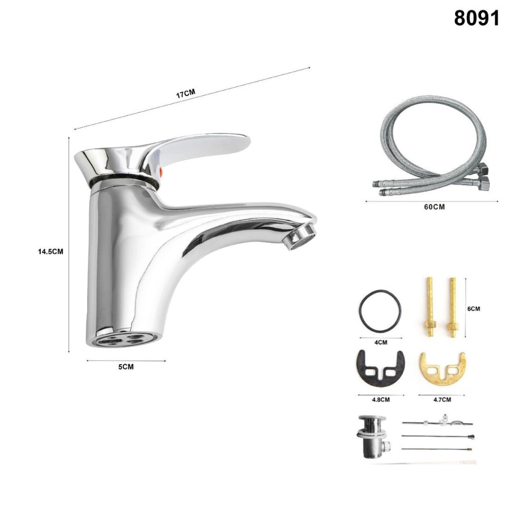 RUBINETTO MISCELATORE CROMATO CASA BAGNO LAVABO LAVANDINO PILETTTA 8091