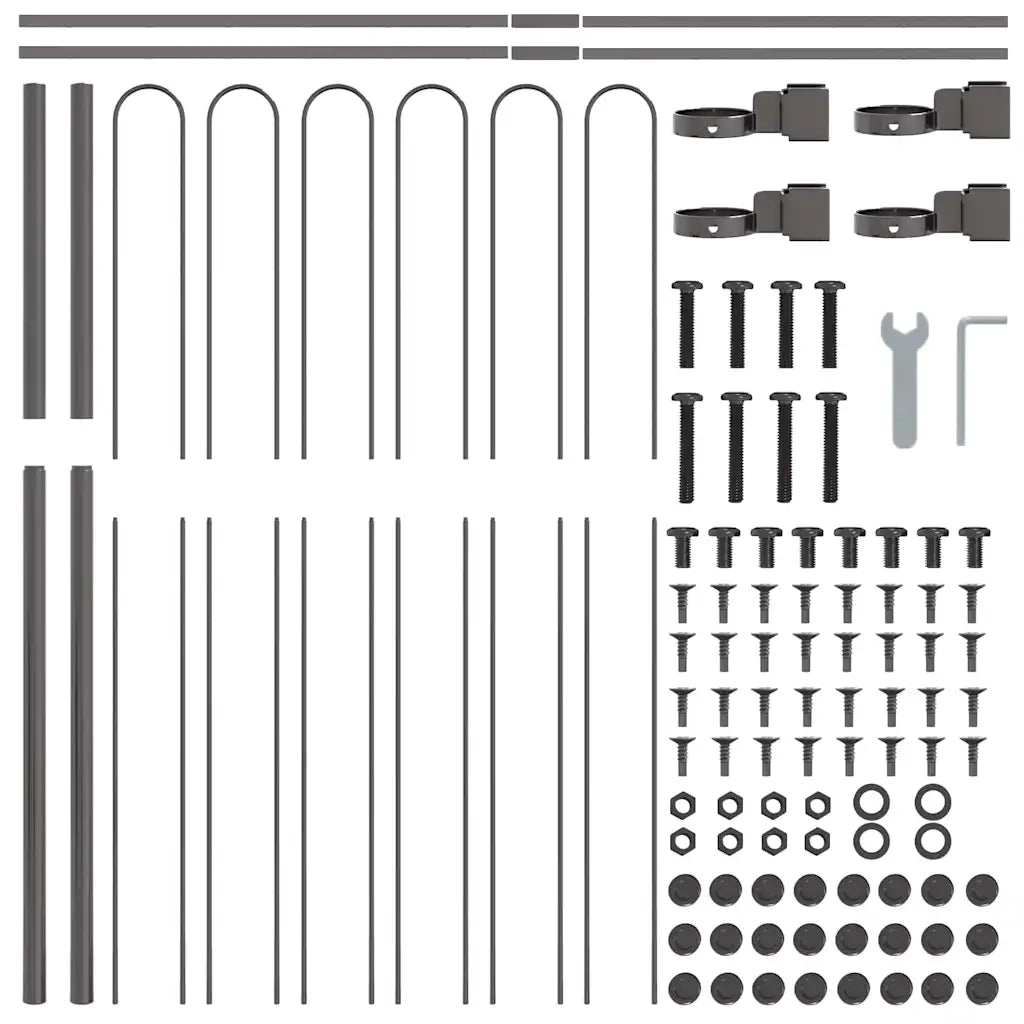 Recinzione per Giardino 9 pcs Grigio 15,3 x 1,5 m 3334177