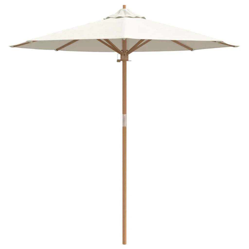 Ombrellone da giardino rotondo 270 x 260 cm leggero e resistente alle intemperie stile minimalista in bambù bianco crema 02_0058242