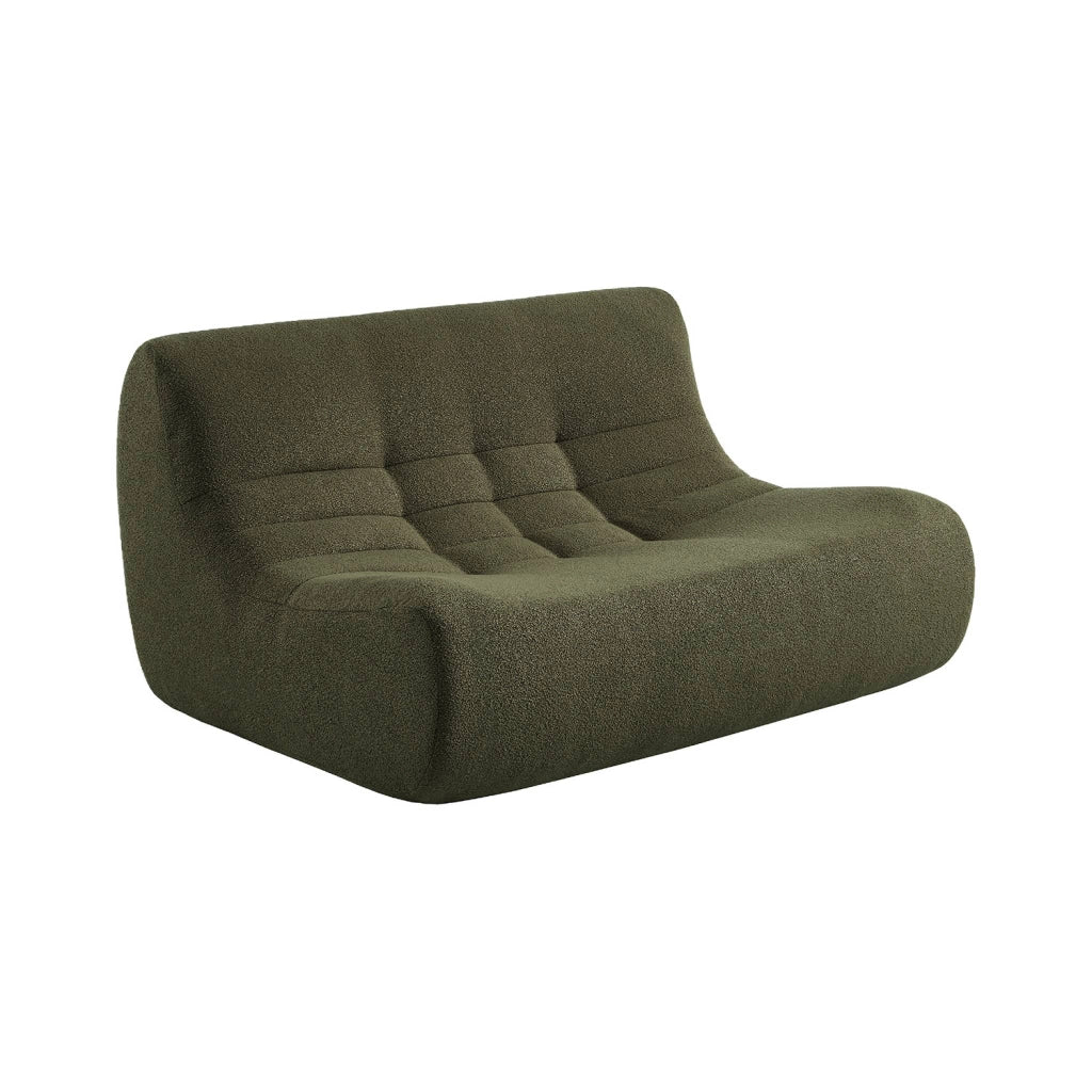 Poltrona bouclé testurizzata, 2 posti, verde kaki