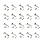 Emuca Kit cerniera collo dritto X92N e basetta, Basetta a vite, Nichelato, Acciaio, 20 u.