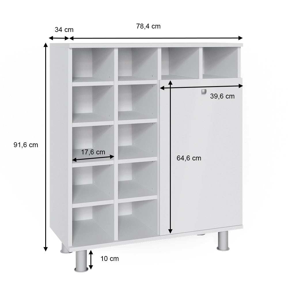 Armadietto da bagno con portabiancheria Fynn Bianco 78.4 x 91.6 cm Vicco