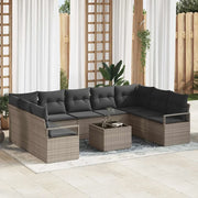 Set Divano da Giardino 10 pcs Grigio chiaro polyrattan 3355218