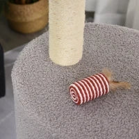 Albero Tiragraffi Robusto per Gatti con 5 Livelli, Cuccia, Casetta, Giochi e Corda Sisal, Grigio e Beige Max 30kg