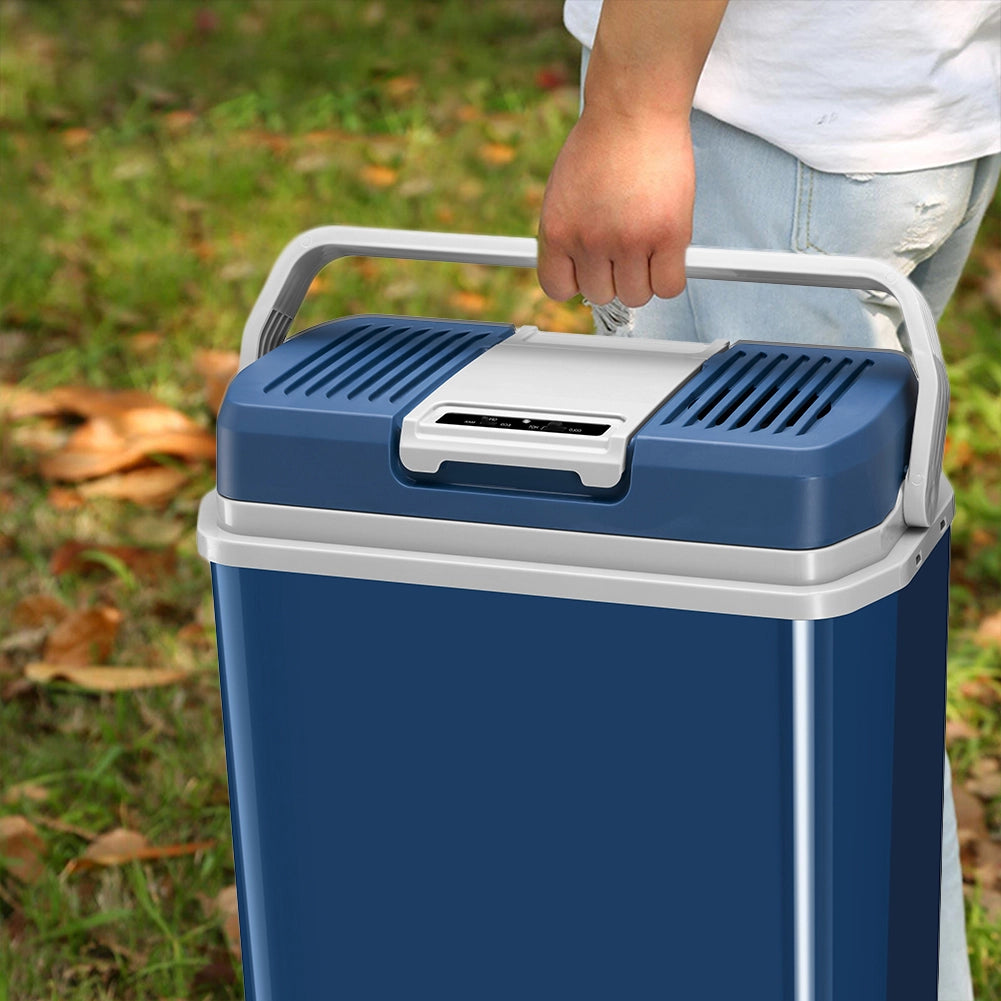 Frigorifero Elettrico Portatile 24 L a Pozzetto Caldo e Freddo con Spina 230V e 12V Blu