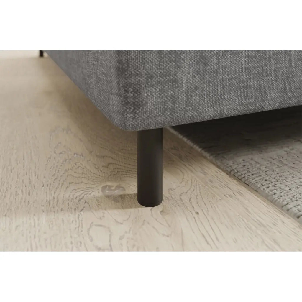 Divano angolare sinistro convertibile BARNEA 208 cm grigio chinato con contenitore