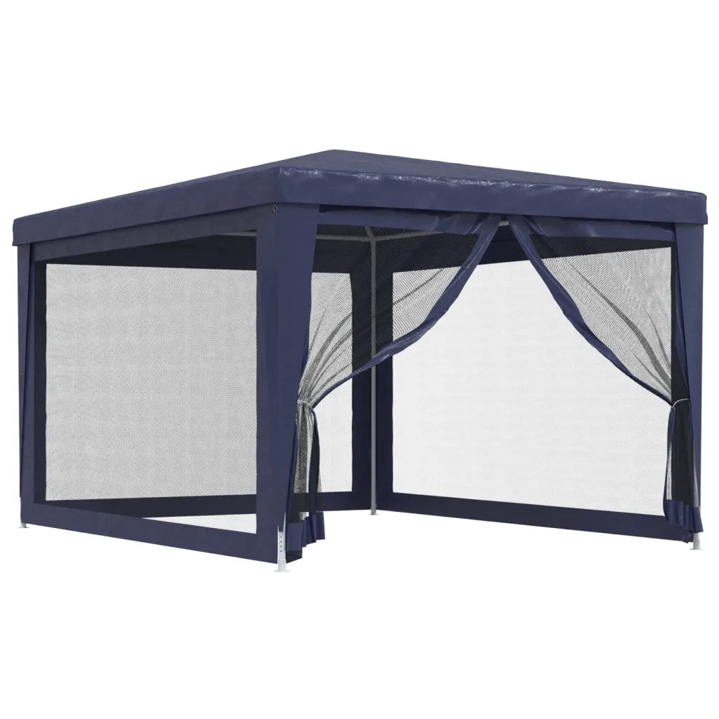 Tenda per Feste con 4 Pareti Laterali in Rete Blu 3x4 m HDPE 319232
