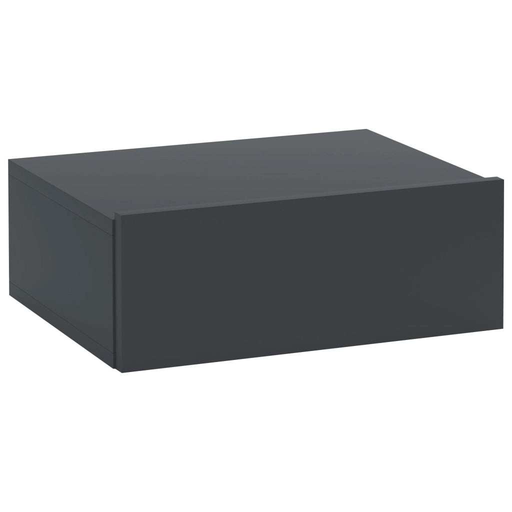 Comodino Sospeso Moderno 40x30x15 cm con Cassetto in Legno Nero
