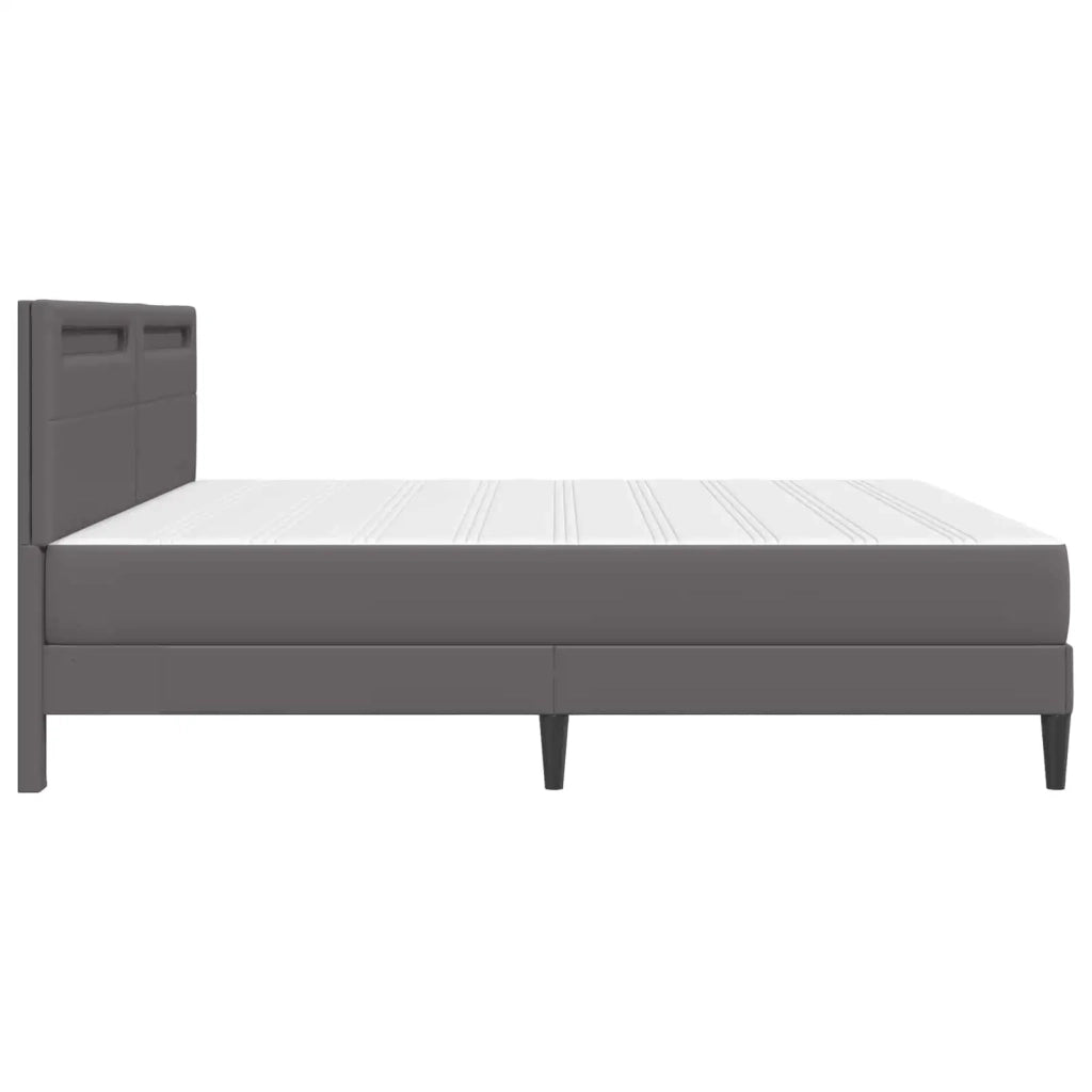 Struttura del letto con testiera Grigio 180 x 200 cm Similpelle