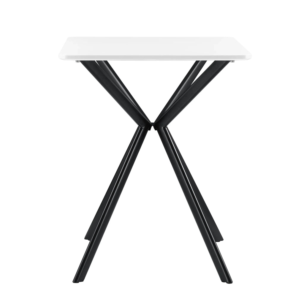Tavolo da pranzo/cucina per 2 persone MDF e metallo 60 cm x 60 cm bianco 03_0004115