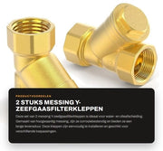 Filtro a sifone in rame - 2 pezzi - 3/4" BSP DN20 - Viti femmina - Resistente alla corrosione - Alta resistenza alla pressione - Filtro a sifone