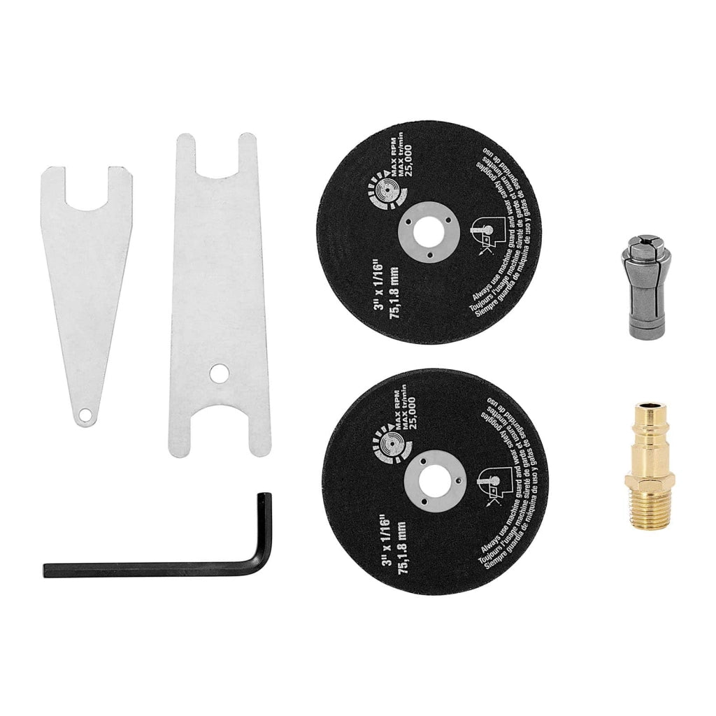 Smerigliatrice pneumatica dritta con accessori e dischi da taglio 25.000 giri/min set di utensili da officina da 15 pezzi 14_0006819