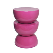 Tavolino in metallo effetto glassy, 46,5cm, rosa