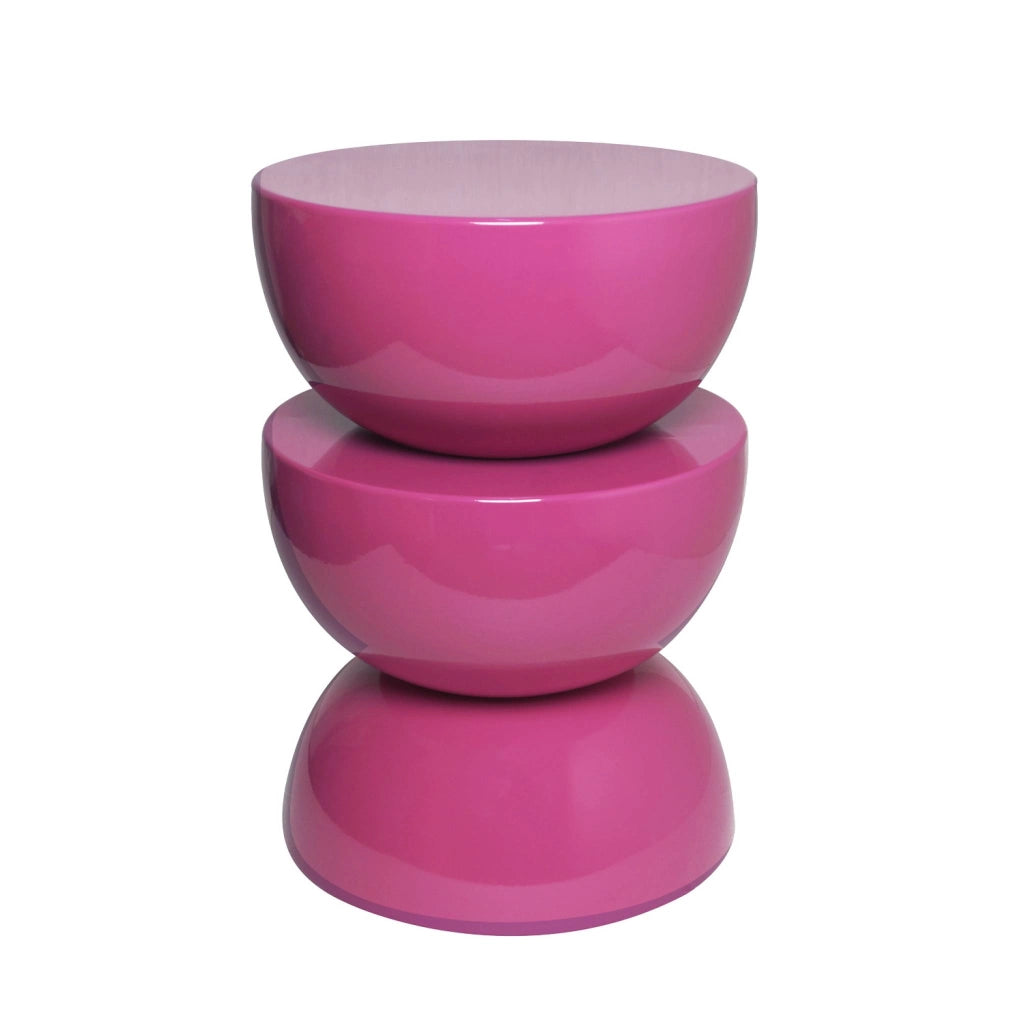 Tavolino in metallo effetto glassy, 46,5cm, rosa
