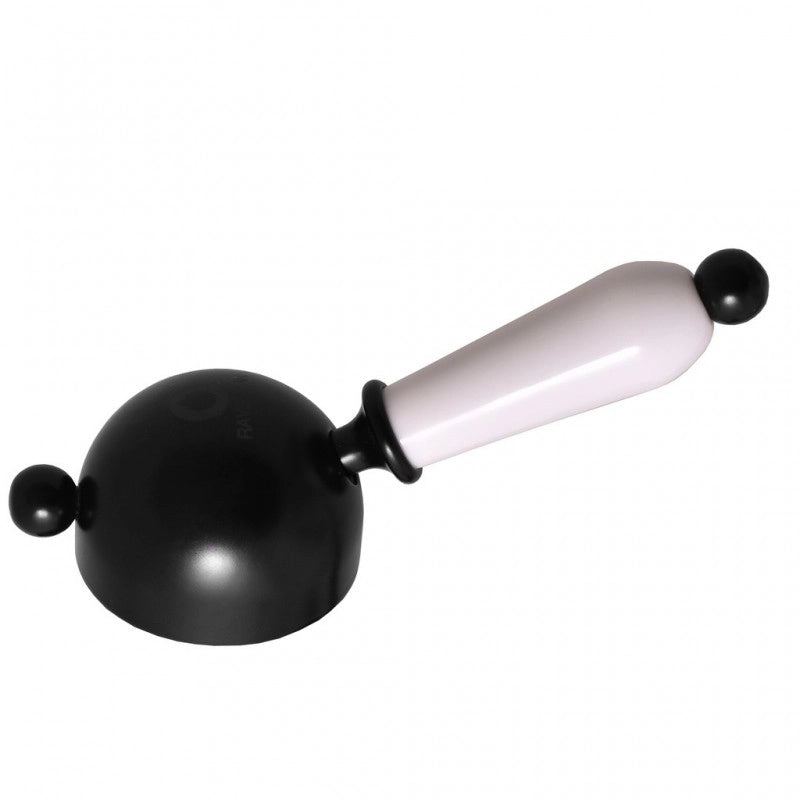 Miscelatore lavabo LABE in ottone nero con maniglia in ceramica