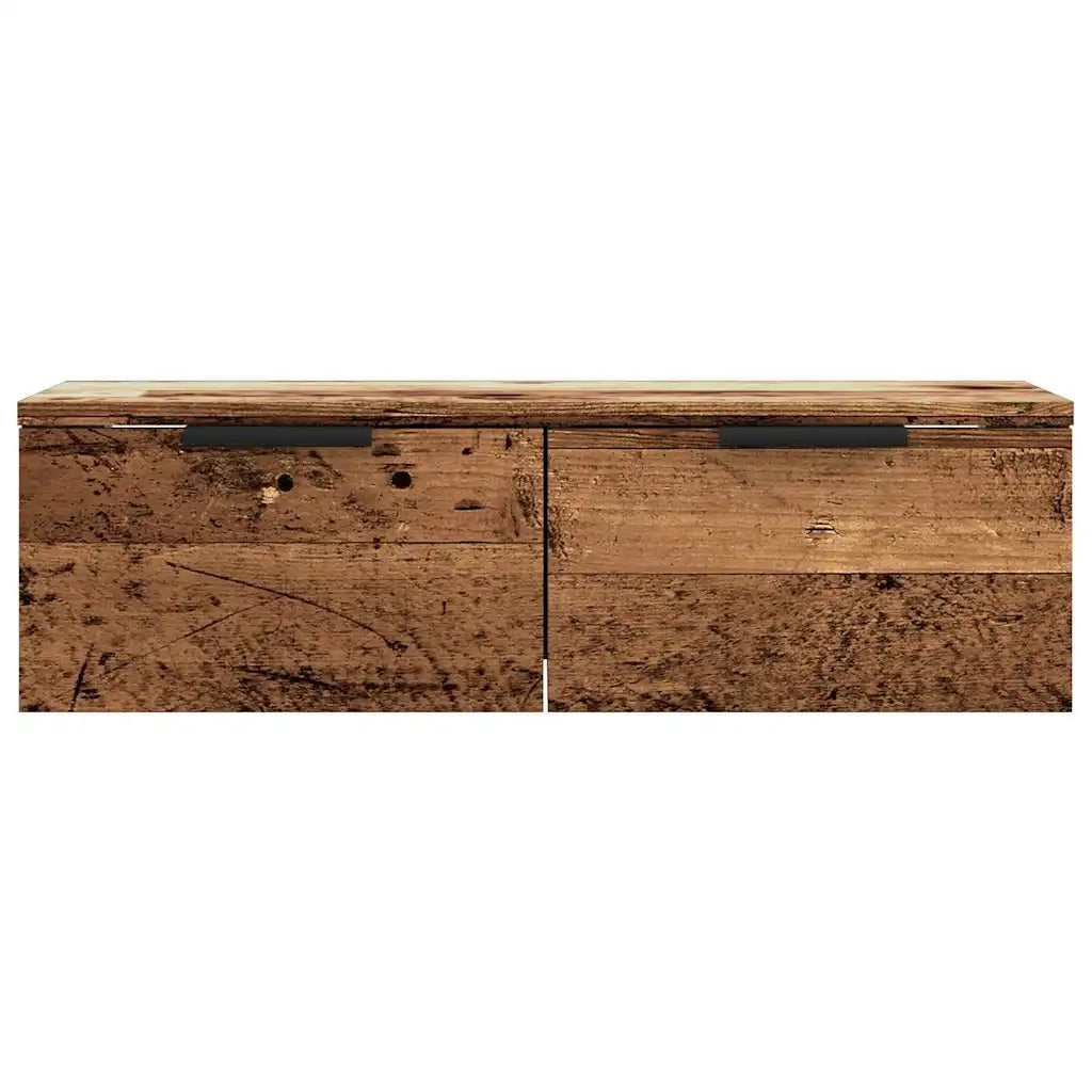 Mobiletto a muro versatile e di design per riporre oggetti 68 x 30 x 20 cm realizzato in legno composito con finitura effetto legno anticato 02_0050986