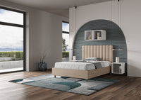 Letto 1 Piazza e Mezzo 120x200 cm con Rete e Contenitore Agueda Tortora