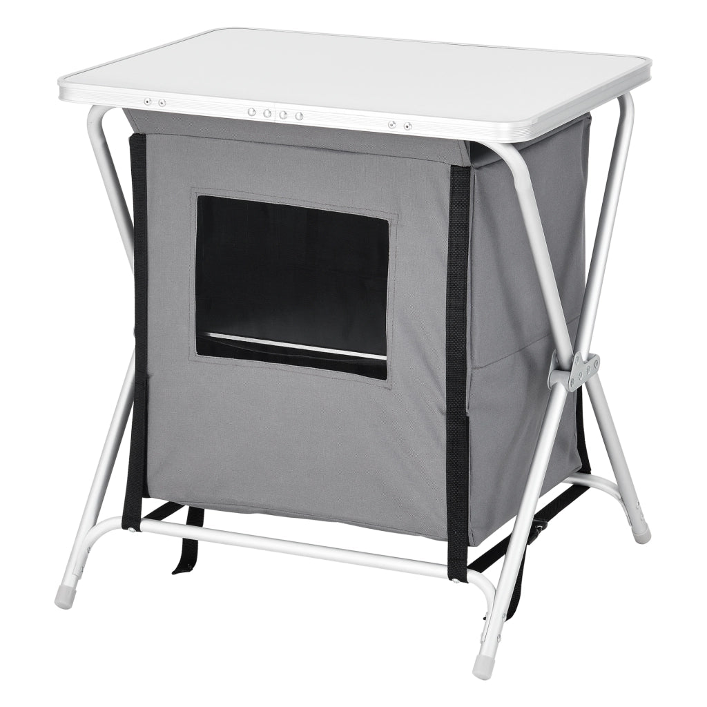 Credenza Mobile da Campeggio Tullinge Pieghevole con Borsa di Trasporto (AxLxP) 64x60x45 cm [en.casa]
