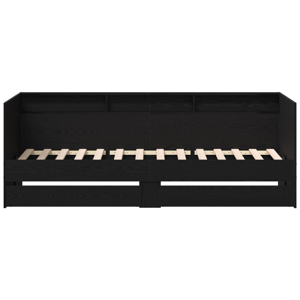 Daybed in Rovere Nero con Cassetti Rovere nero Legno ingegnerizzato
