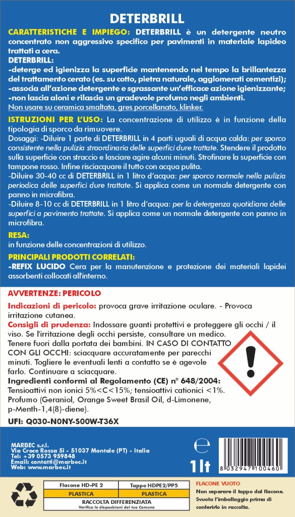 Pulizia pavimenti DETERBRILL   1LTx6Pz