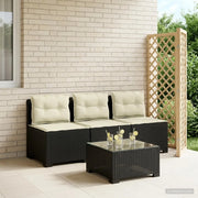 Divano da giardino 3 posti con cuscini in look rattan PP 8011976