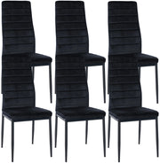 Set di 6 sedie da pranzo Mayfair nero,Velluto