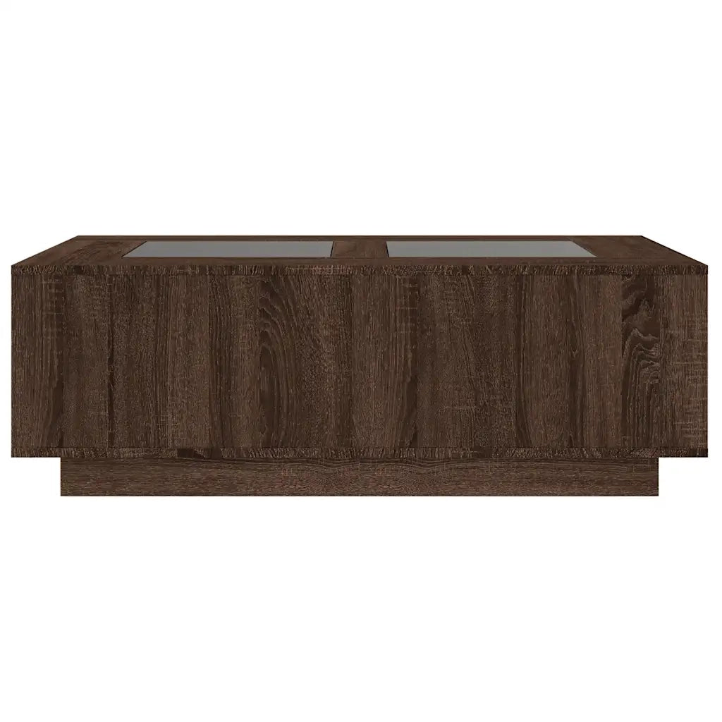 Tavolino Salotto con LED Infinity Rovere Marrone 116x69x40 cm