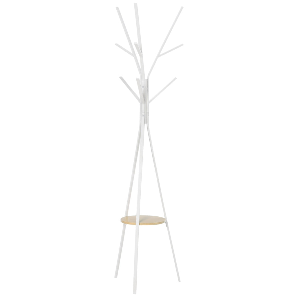 Appendiabiti con ripiano e 8 ganci ¨C zephmum ¨C bianco 80x40x150 cm