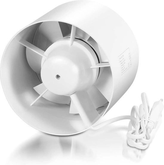 Ventilatore da soffitto 150 mm con Valvola di ritorno - Resistente al calore e Silenzioso per Bagno, WC e Cucina