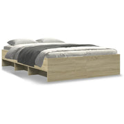 Letto matrimoniale | Letto per adulti | Giroletto senza Materasso Rovere Sonoma 120x200cm in Truciolato