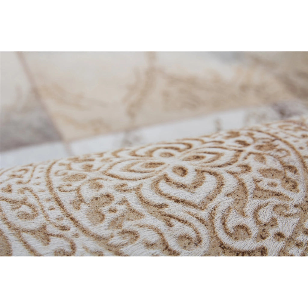 Tappeto Viper 333 Beige in Pelle e Poliestere