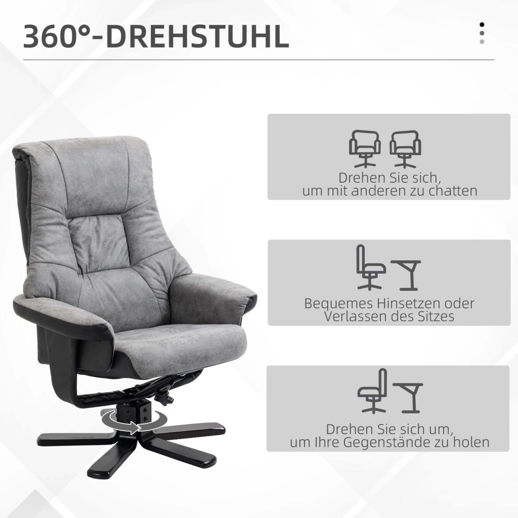 POLTRONA girevole reclinabile 78x82,5x109 cm grigio